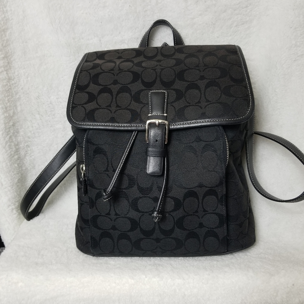Coach #6080 Black Signature Backpack